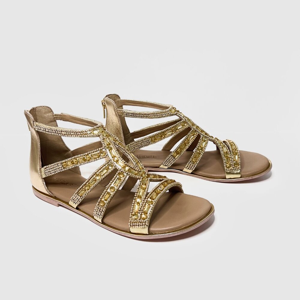Millie platinum embellishment flat sandal